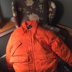 Men Woolrich Goose Down Orange Hunting Coat XXL
